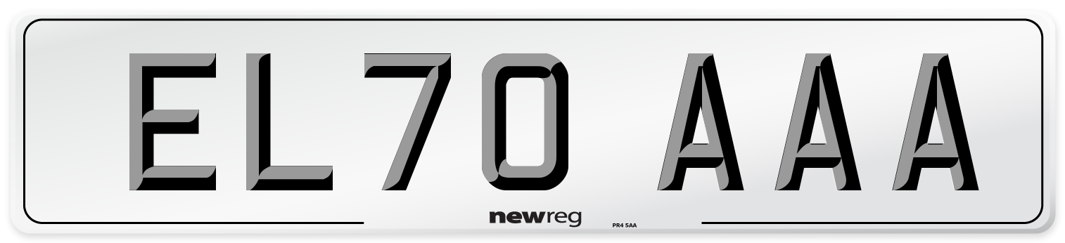 EL70 AAA Number Plate from New Reg